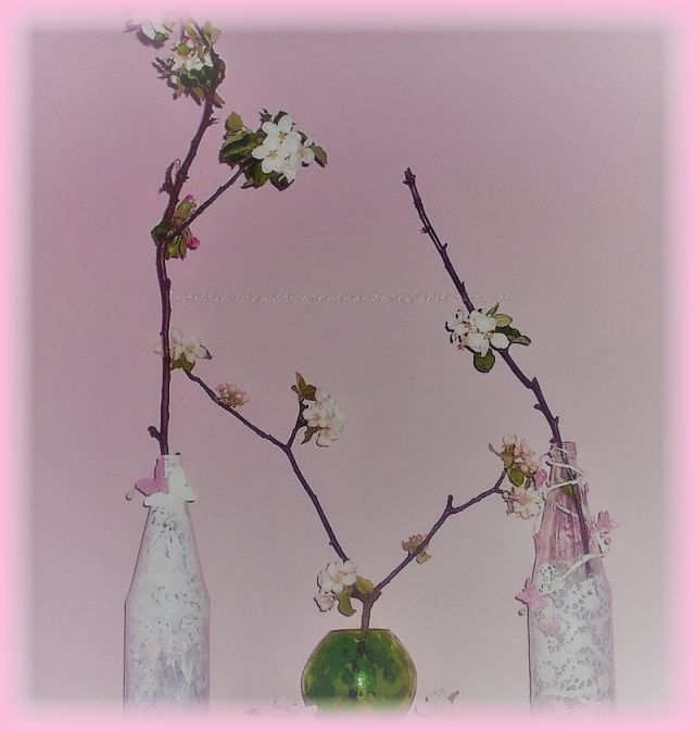 Apfelblütenzweige in der Wohnung